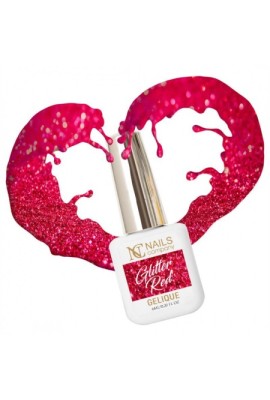 Lakier hybrydowy - Glitter red